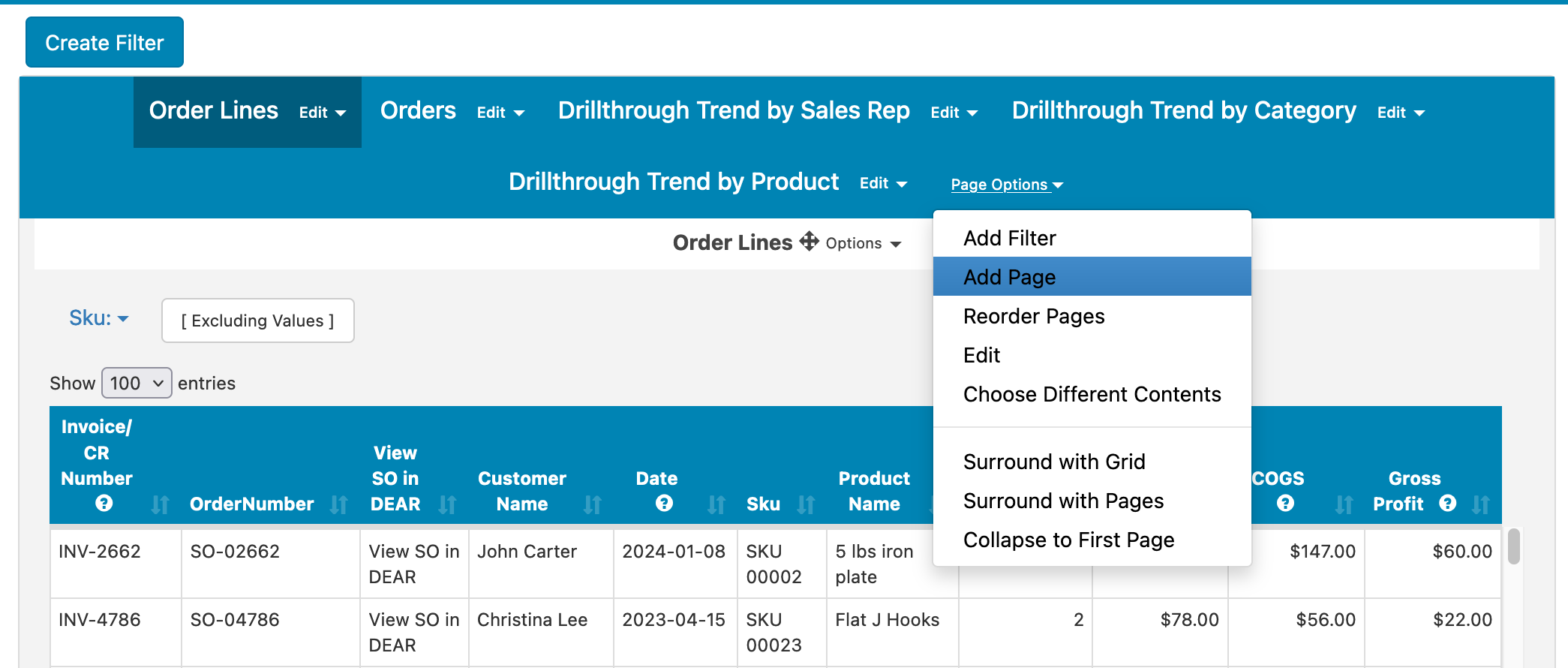 Adding Page to Drillthrough Dashboard